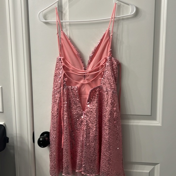 Lavender Haze- Pink Mini Dress with “Taylor Swift” Lavender faux fur jacket - Picture 2 of 5